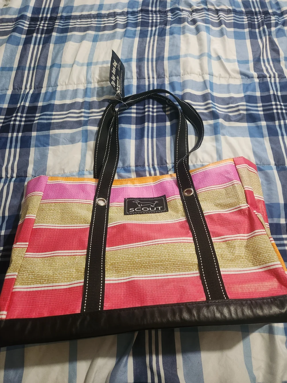 Scout Pink Striped Canvas Tote Bag - Picture 1 of 6